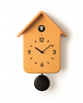 Ceas de perete cu pendula, portocaliu, 24x12 cm, model QQ - GUZZINI
